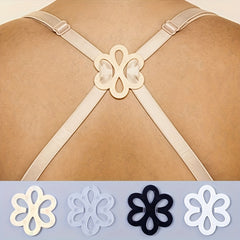 Flower Shaped Bra Strap Clips Non-slip Buckles for Braless Look