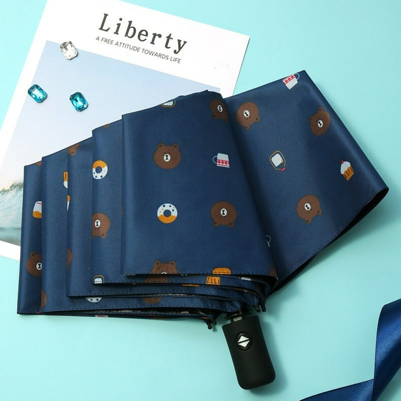 Bear Auto Anti-sun Tri-fold UV Light Curtain Umbrella