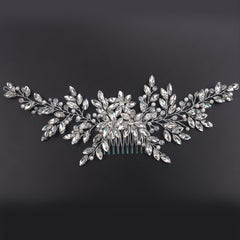 Vintage Rhinestones Hair Comb Shinny Pearl Crystal Bridal Headpiece