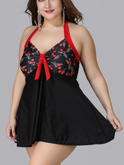 Cherry Print Halter Neck Top & Panties Swimsuit Set