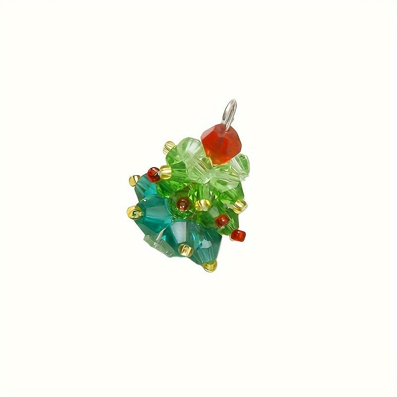 Christmas Glass Beads Hand-Woven Earrings Pendant DIY Jewelry Accessories