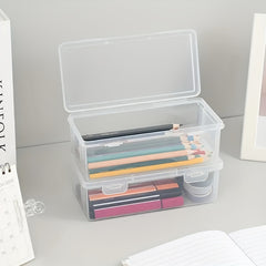 Large Capacity Pencil Case Transparent Storage Box Stationery Storage Box