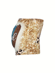 Letter & Leopard Print Skinny Shorts for Women