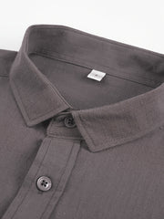 Men's Autumn Plus Size Solid Long Sleeve Shirt