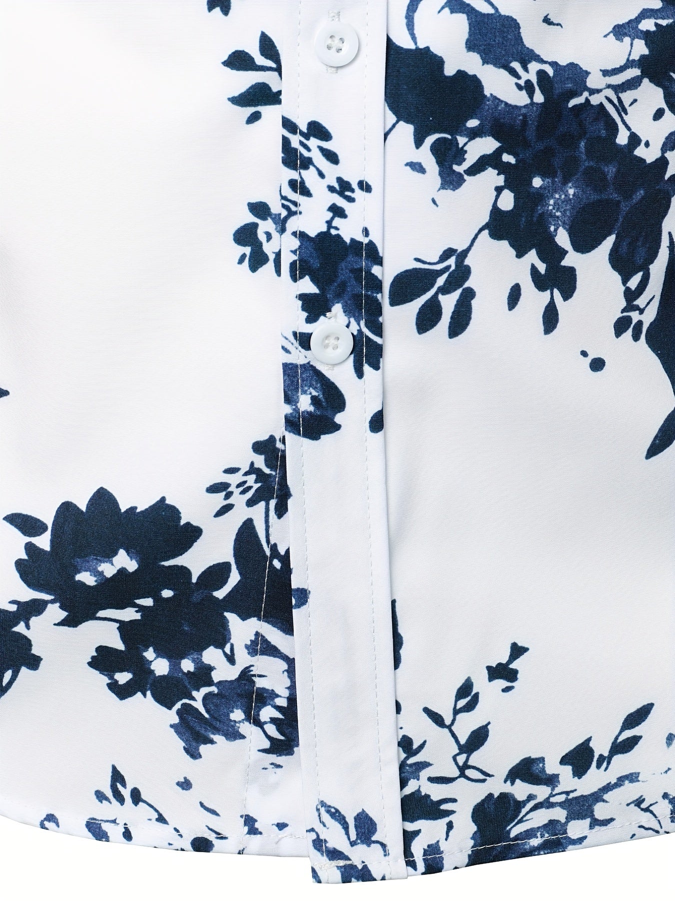 Men s Formal Flower Print Button Up Shirt for Business Occasion