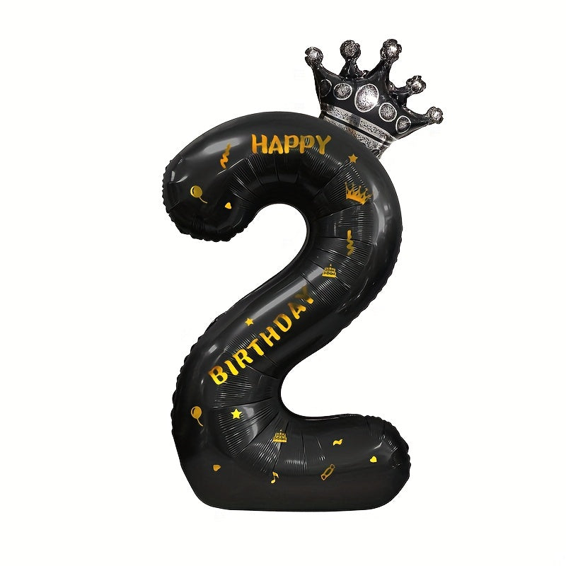 Foil Crown 0 9 Number Balloons for Birthday Wedding Anniversary Baby Shower