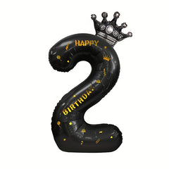 Foil Crown 0 9 Number Balloons for Birthday Wedding Anniversary Baby Shower