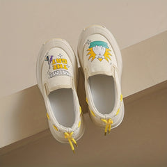 Graffiti Slip On Boat Shoes Casual Loafers Outdoor Canvas Sneakers