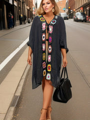 Crochet Flower Cover Up Half Sleeve