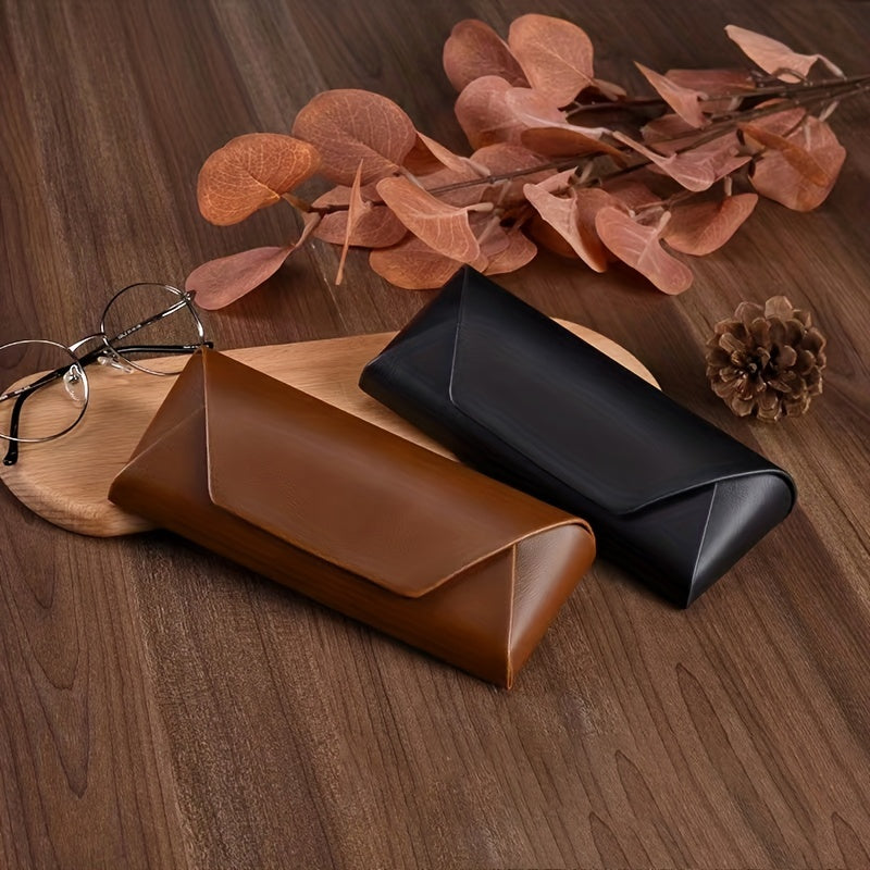 Men's Vintage Brown PU Leather Myopia Glasses Case