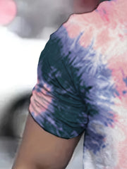 Men's Tie Dye Sports T-shirt Round Neck Tee Shirt