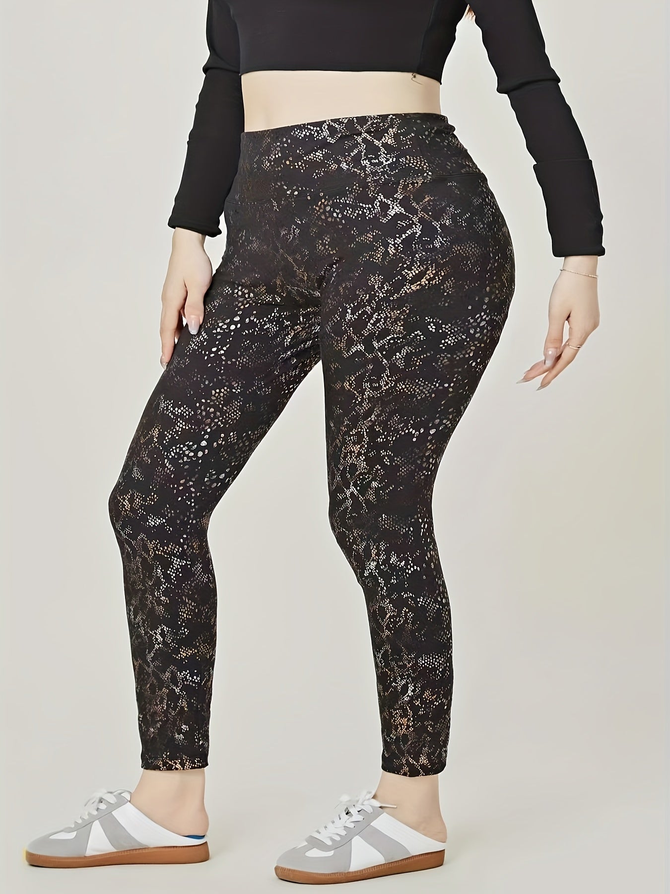 Women's Plus Snack Print High Stretch Leggings