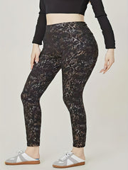 Women's Plus Snack Print High Stretch Leggings