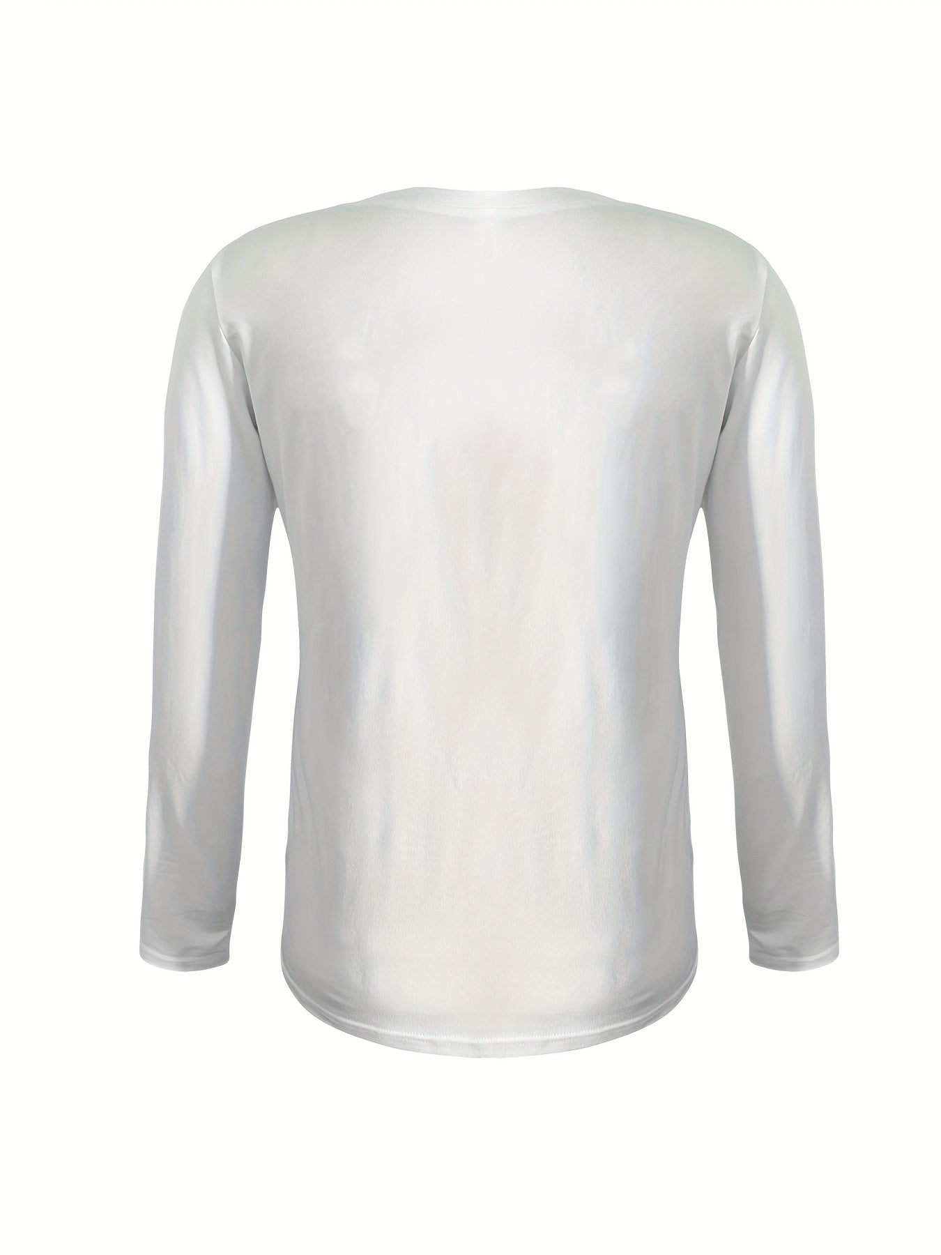 Cat & Letter Pattern Casual T Shirt Long Sleeves Round Neck Slight Stretchy