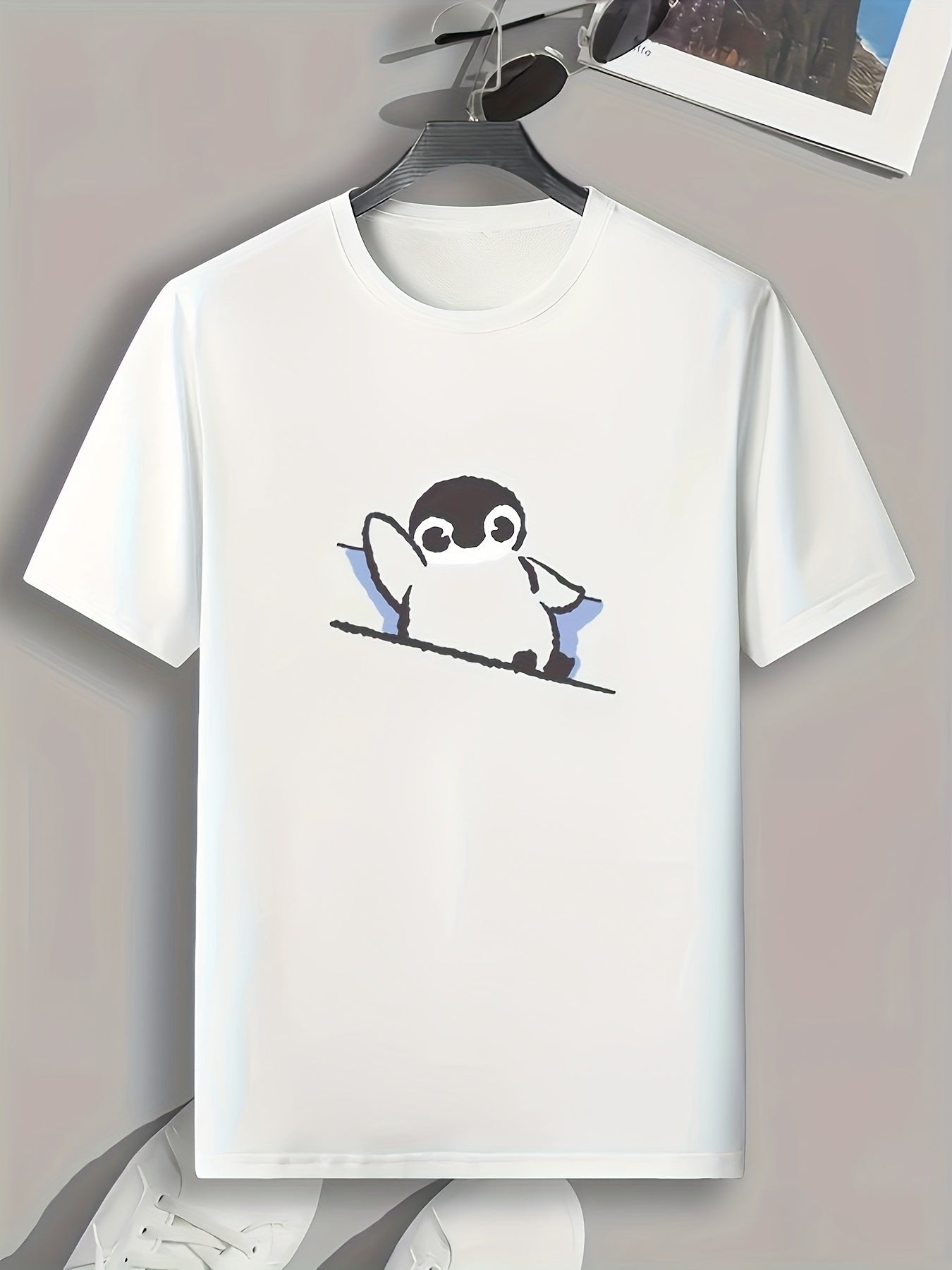 Cartoon Print Men's Graphic T-shirt for Summer
