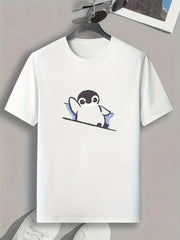Cartoon Print Men's Graphic T-shirt for Summer