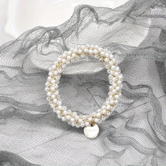 Crystal Hair Ties Elastic Hair Scrunchies Faux Pearl Hair Ropes Bead