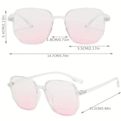 Clear Square Sunglasses Gradient Pink Glasses UV400