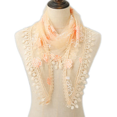 Colorful Tassel Lace Triangle Veil Head Covering Chapel Veil Latin Scarf