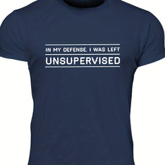 Left Unsupervised Men's Letter Print T-shirt for Summer Outdoor