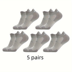 Men's Mid Crew Sport Socks 5 Pairs Nylon Sweat Absorbing Breathable Socks