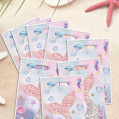 10pcs Pink Mermaid Fish Tail Party Bags