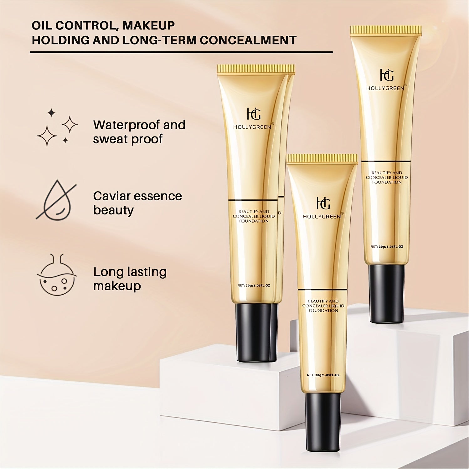 Caviar Foundation Liquid Full Coverage Waterproof Long-lasting