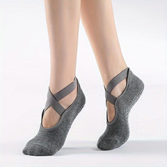 Cross Strap Yoga Socks Non-slip Ankle Socks for Pilates Dance