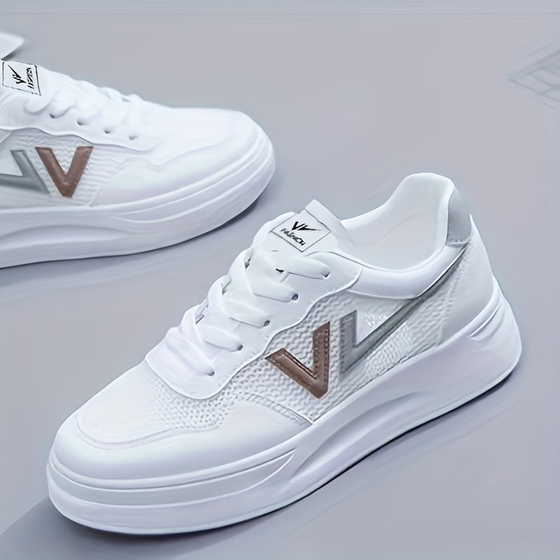 Women's Breathable Mesh Skate Shoes Casual Lace Up Outdoor Shoes