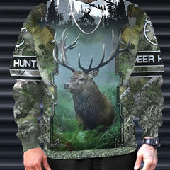 Men's Casual Elk Pattern 3D Print Crew Neck Sweatshirt Outdoor Activities