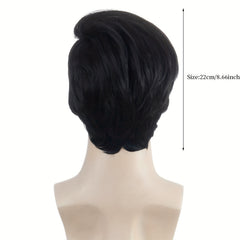 Men's Synthetic Short Wig Heat Resistant Silk Wig + Hair Net