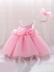 Mesh Puffy Princess Dress for Baby Girls