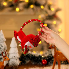Women's Christmas Ear Cups with Bells Red Green Holiday Party Hats