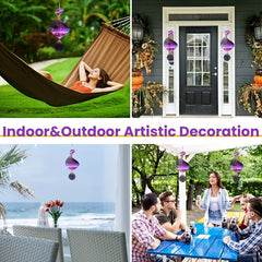 3D Hanging Wind Spinner Metal Flowers Yard Art