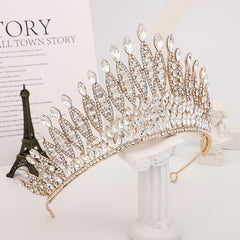 Red Crystal Crowns Rhinestone Tiara Headpiece Girls Bridal Wedding