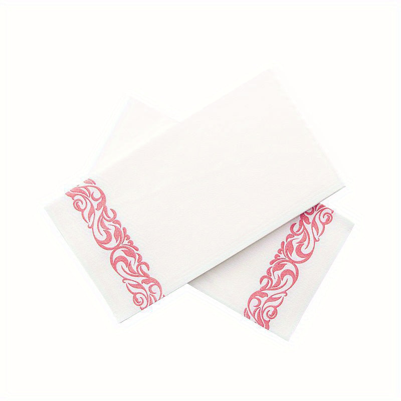 25 Pcs Disposable Western Food Dust Paper Towel Silver Napkin Lace Paper