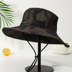 Camouflage Print Bucket Hat UV Protection Fisherman Cap