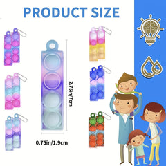 48 Pcs Mini Pop Keychain Fidget Toys Bulk for Toddlers