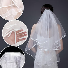 3pcs Wedding Veil & Pearl Headband Set Bachelorette Bride Accessori