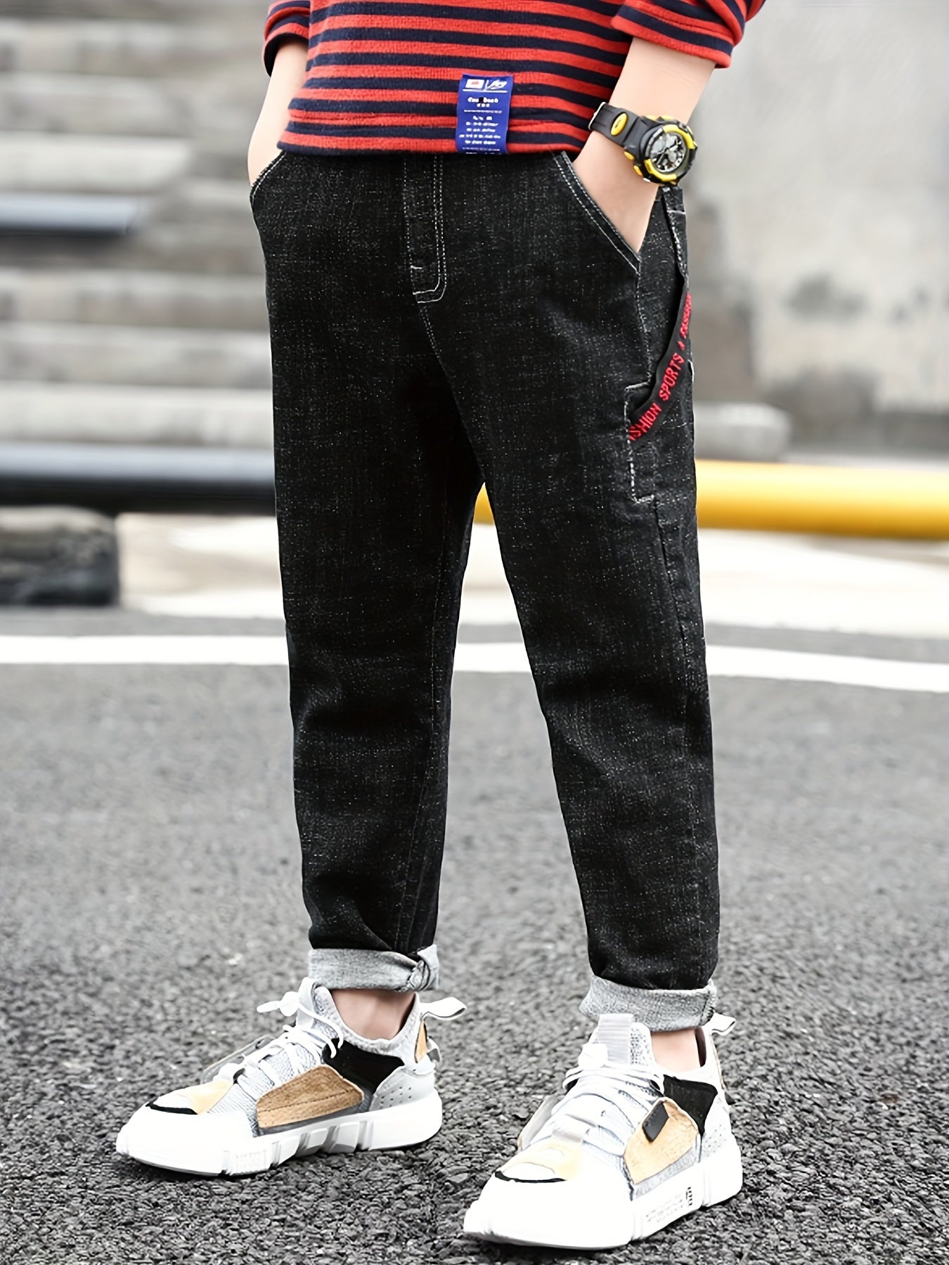Toddle Boys Denim Long Pants With Pocket Kids Clothing