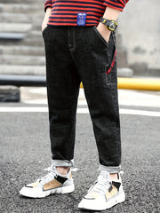 Toddle Boys Denim Long Pants With Pocket Kids Clothing