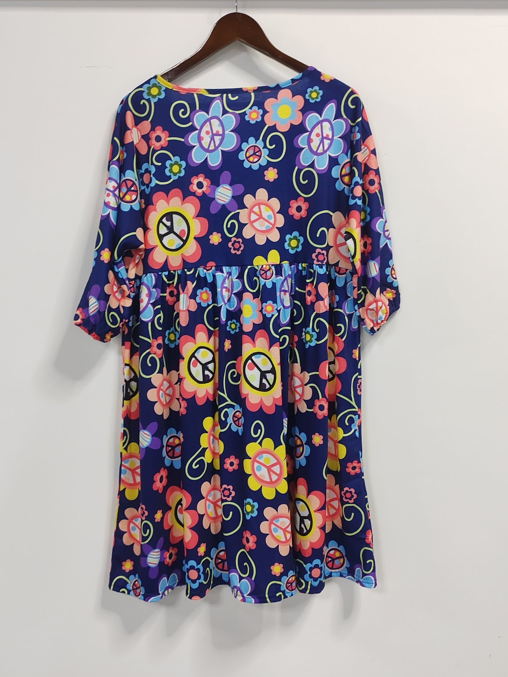 Women's Plus Floral Print V Neck Dress
