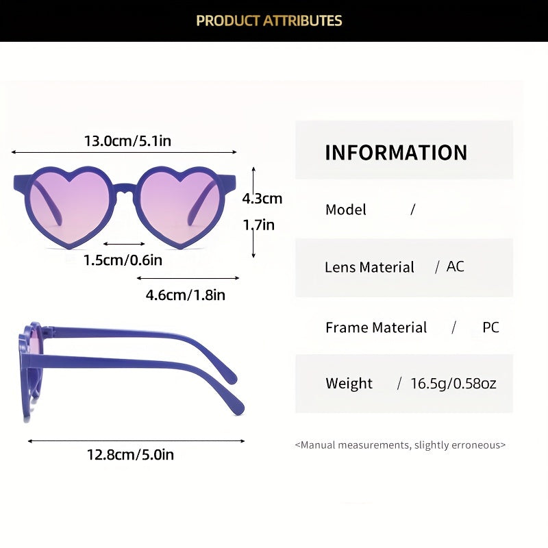 Stylish Macaron Kids Sunglasses Heart Shaped UV Sun Protection Party Eyewear