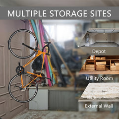 Garage Wall Bike Hooks Organizer - Vertical Storage Racks