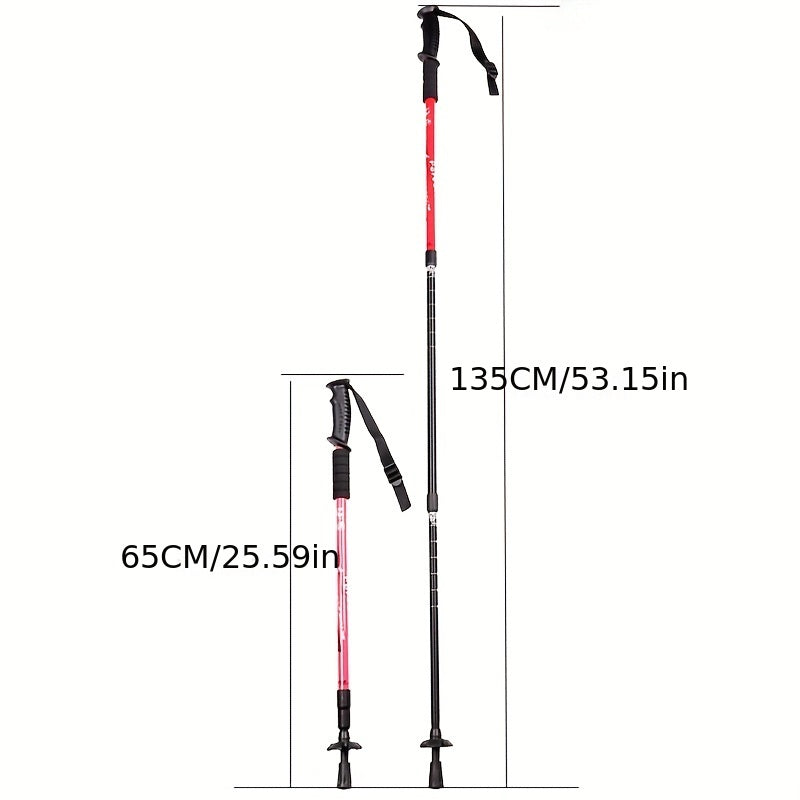 2pcs Telescopic Hiking Stick Lightweight Walking Pole