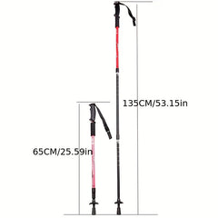 2pcs Telescopic Hiking Stick Lightweight Walking Pole