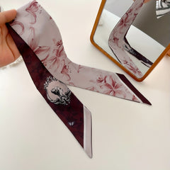 French Bow Vintage Headband Thin Long Scarf Ribbon Accessories