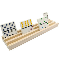 Wooden Domino Rack Classic Board Game Domino Tray Storage Rack