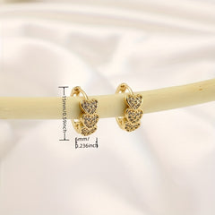 Girl's Pop Heart To Heart Zircon Earrings for Parties