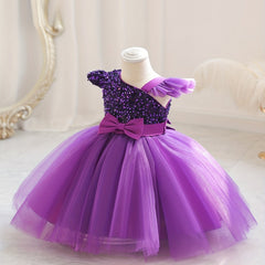 Girls Mesh Puffy Princess Dress - Birthday Gift & Performance Gown Dress